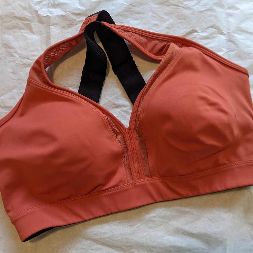 Yvette Limitless Mesh Plunge Sports Bra - Burnt Orange 34C-34E